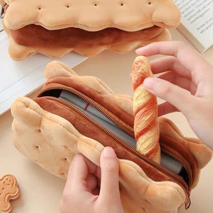 Sandwich Biscuit Plush Pencil Case