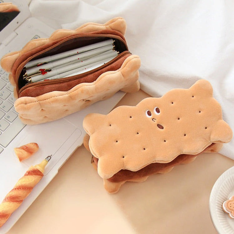 Sandwich Biscuit Plush Pencil Case